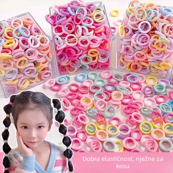 500-dijelni paket dječjih gumica za kosu, visoka elastičnost, izdržljive.
