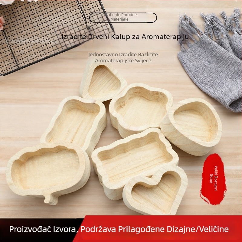 Prilagođene drvene forme za aromaterapiju od paulovnije, DIY pladanj za pohranu i drveni ukras