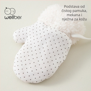 Wilberu Crvene tople dječje rukavice protiv vjetra, s fleecem iznutra i debelim slojem, za dob 6–36 mjeseci