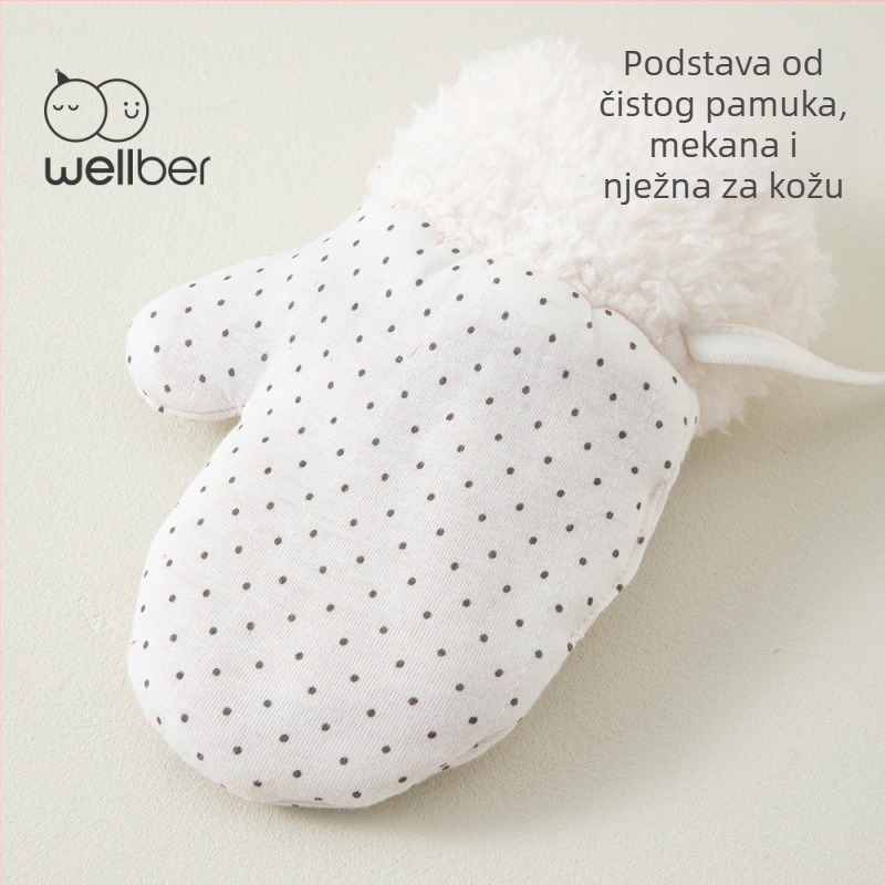 Wilberu Crvene tople dječje rukavice protiv vjetra, s fleecem iznutra i debelim slojem, za dob 6–36 mjeseci