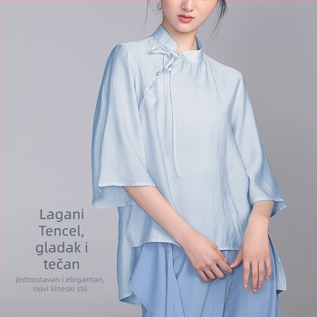 Klasični top za plesnu praksu, svakodnevno nošenje, udoban široki kroj koji naglašava siluetu, modern ples u kineskom stilu