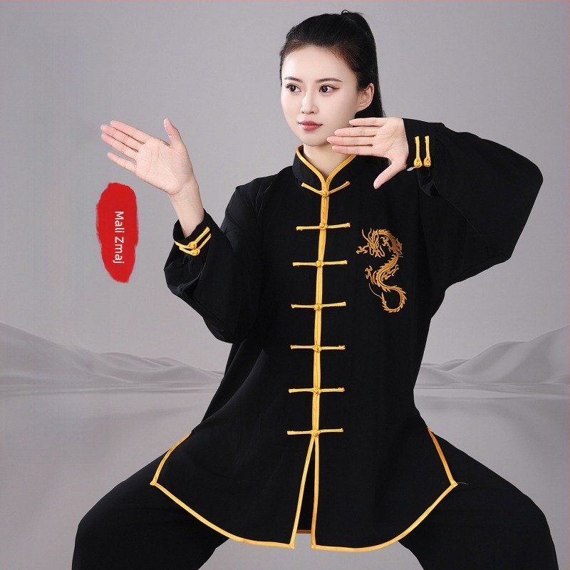 Vezena Tai Chi uniforma za proljeće-ljeto, pamuk-svilena mješavina, unisex, za odrasle