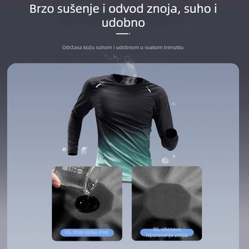 Muški badminton trening komplet, dugi rukav, brzo sušeći materijal, jesensko-zimska trening oprema, poliester