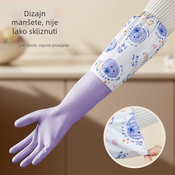 Zimske tople rukavice za pranje posuđa, vodootporne od lateksa, s flis podstavom, debeli, za kuhinju i kućanstvo