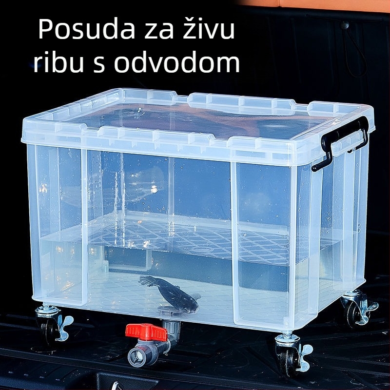 Vanjska automobilna kutija za ribolov, proziran prtljažnik, velika kapaciteta, ojačani plast, akvarij za uzgoj morskih organizama i kanta živih riba