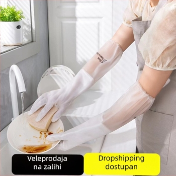 Izdržljive kuhinjske rukavice za pranje posuđa, s flis podstavom, vodootporne rukavice od latexa/nitrila