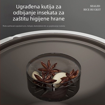 Posuda za rižu i brašno, hermetički zatvorena, zaštita od vlage i štetnika, kapacitet 4–5 L