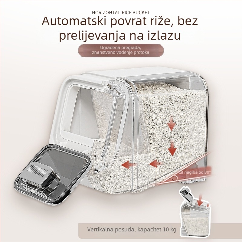Camellia kuhinjski spremnik za skladištenje riže — veliki zatvoreni spremnik za rižu, brašno i žitarice, prehrambene klase, otporan na vlagu i insekte