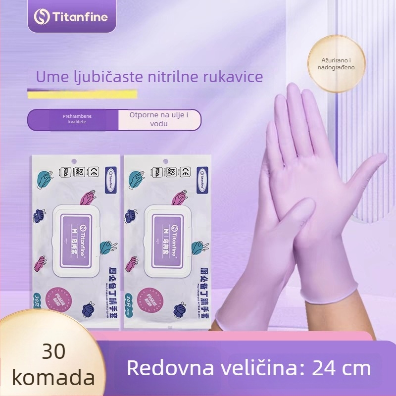 Rukavice nitrilne za jednokratnu upotrebu za prehrambenu industriju – lagane, visokoelastične, otporne na trošenje, vodootporne, otporne na ulje, protuklizne, bez potrebe za pranjem
