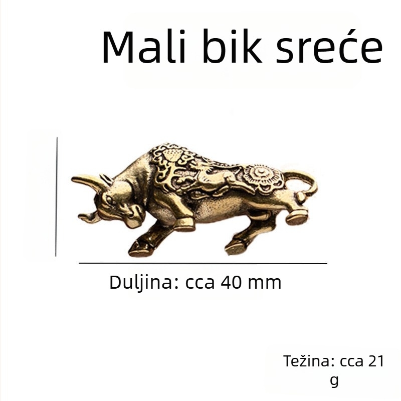 Bakreni privjesak za ključeve s motivom Godine Bika