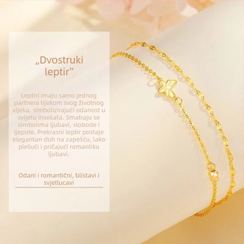 Narukvica s leptirima i perlama sreće — minimalistički luksuz, nišni stil