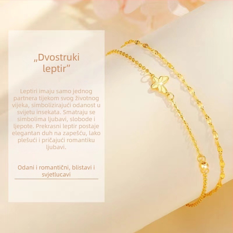 Narukvica s leptirima i perlama sreće — minimalistički luksuz, nišni stil