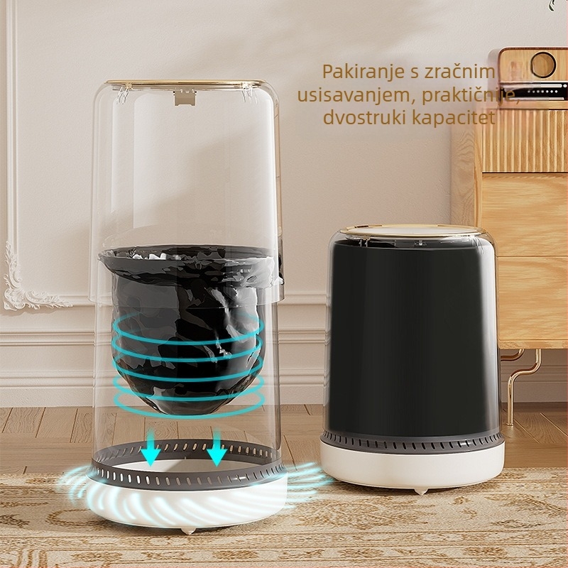Kućni kanta za smeće s poklopcem koji se otvara pritiskom, velikog kapaciteta, s kotačićima, za kuhinju i kupaonicu, dvostruki spremnik, sustav adsorpcije zraka pod tlakom