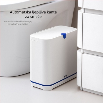 Kućni kanta za otpad s poklopcem i sustavom pričvršćivanja, 10 L, za kupaonicu, WC, dnevni boravak i kuhinju, uski prostori, novi model 2026