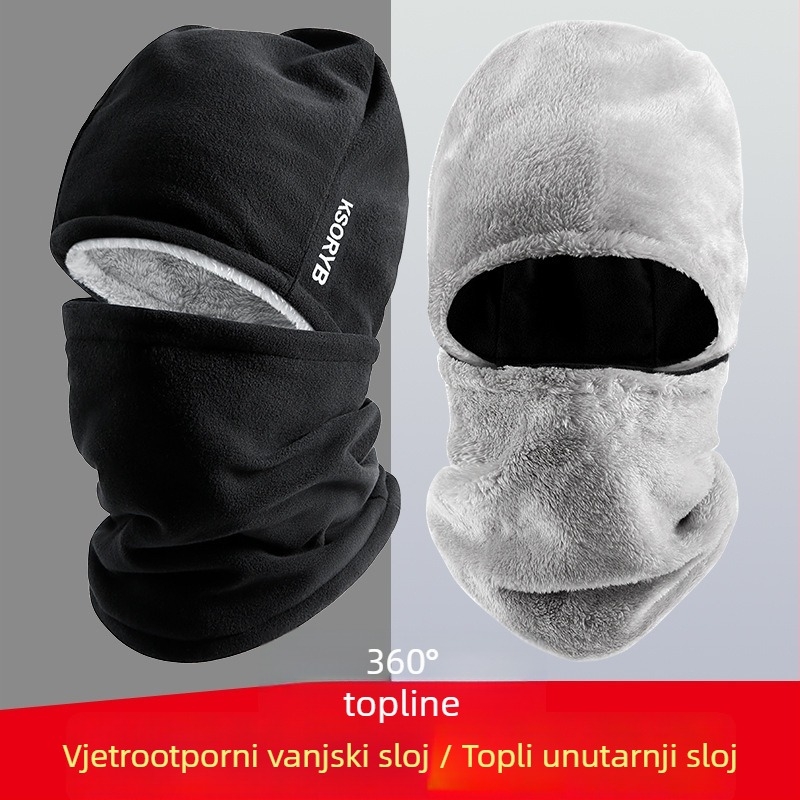 Zimska kapa za biciklizam – vjetrootpuna i topla, s flis podstavom, debela, višestruka zaštita za uši i vrat, unisex