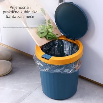 Plastični kanta za otpad s poklopcem i pritiskom, nordijskog stila, 9 L kapaciteta, za kupaonicu, dnevni boravak, kuhinju, spavaću sobu i ured