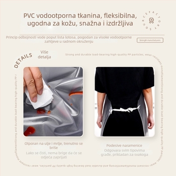PVC debeli prozirni vodootporni i masnoćom otporni bezrukavni fartuk za kuhinje kod kuće i u komercijalnim prostorima