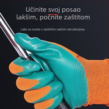 Chuangxin N5019 zaštitne rukavice, otporne na habanje, protivklizne, prozračne, latex-nitrilne rukavice za gradilište