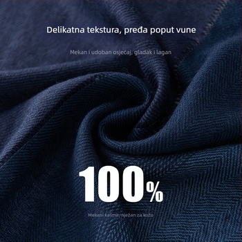 Muški šal od 100% kašmira s prugastim patchworkom, topao za jesen i zimu, elegantan poklon