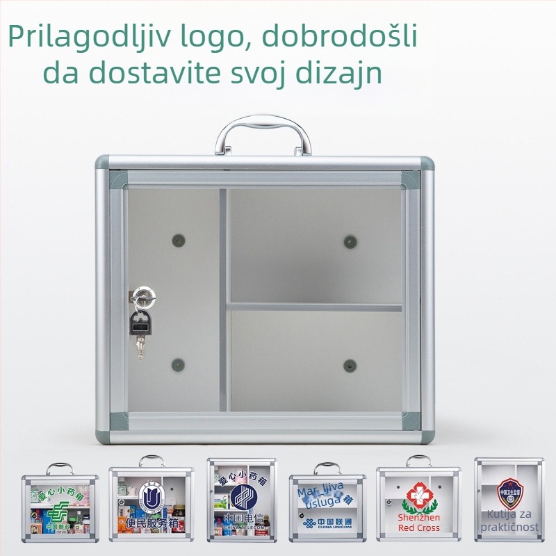 Zaključavajuća kutija za lijekove od aluminijske legure, višeslojna, zidna, s mogućnošću tiskanja logotipa
