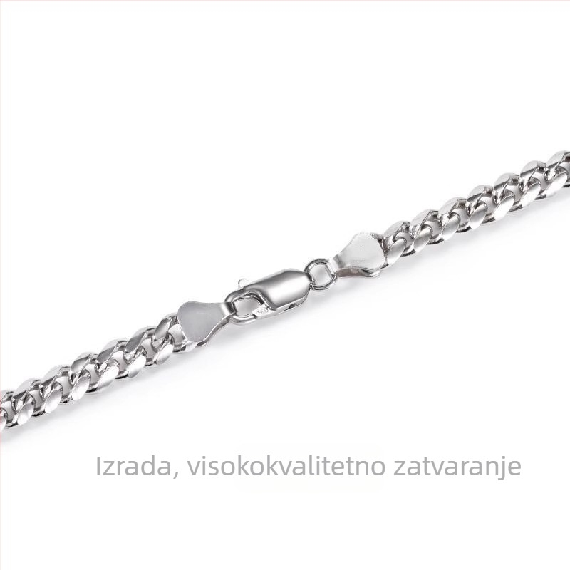 Ručno izrađena muška ogrlica od titan čelika, kubanska lanac – minimalistička i svestrana, tanak lanac za klavikulu, dužina 51–60 cm