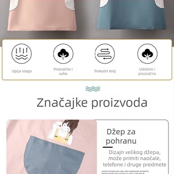 Vodootporna PVC pregača s otiskom logotipa, debela, moderan kuhinjski stil za kuhanje