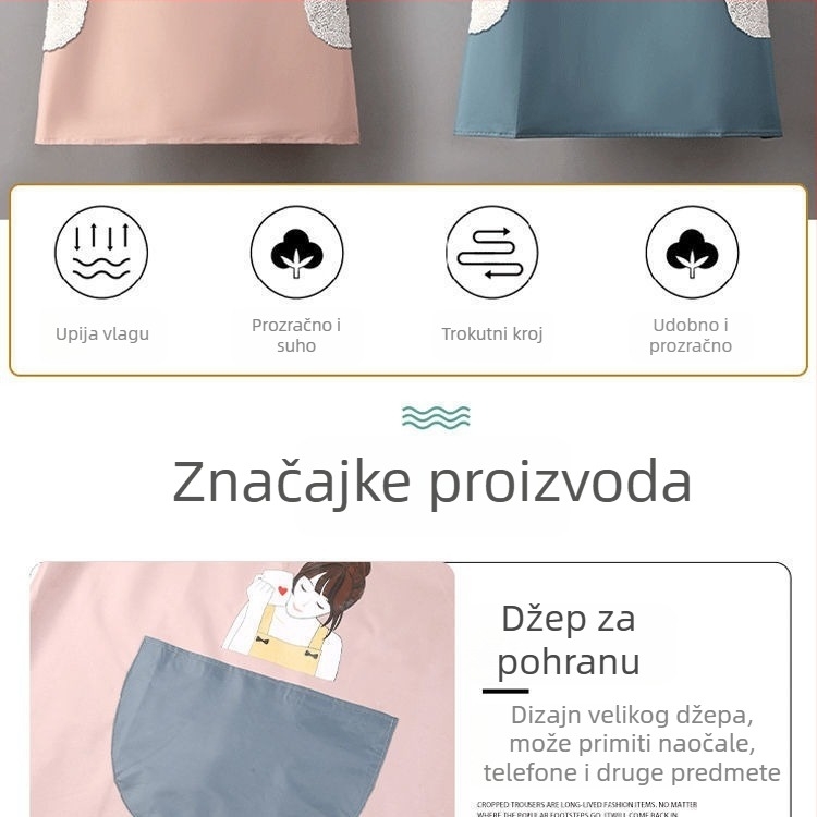 Vodootporna PVC pregača s otiskom logotipa, debela, moderan kuhinjski stil za kuhanje