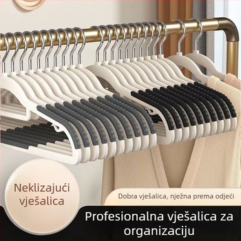 Antislip dvostruka vješalica za odjeću, za dom i studentski dom, organizacija i skladištenje, bez ožiljaka na ramenima, dvostruka namjena za suha i mokra odjeća