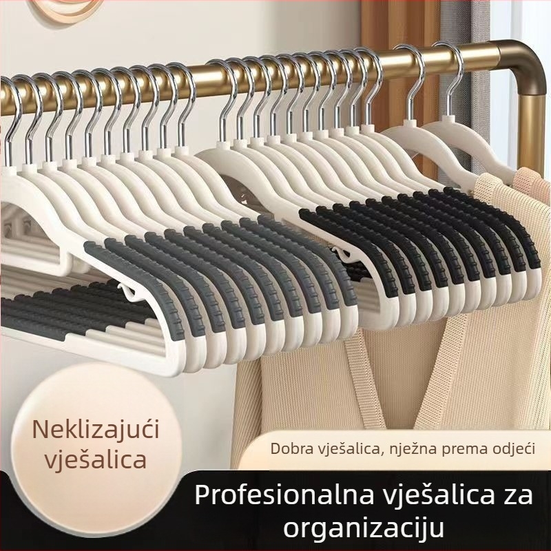 Antislip dvostruka vješalica za odjeću, za dom i studentski dom, organizacija i skladištenje, bez ožiljaka na ramenima, dvostruka namjena za suha i mokra odjeća