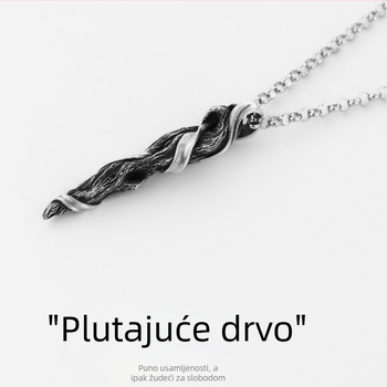 Driftwood ogrlica od 999 srebra - originalni dizajn za muškarce, premium stil