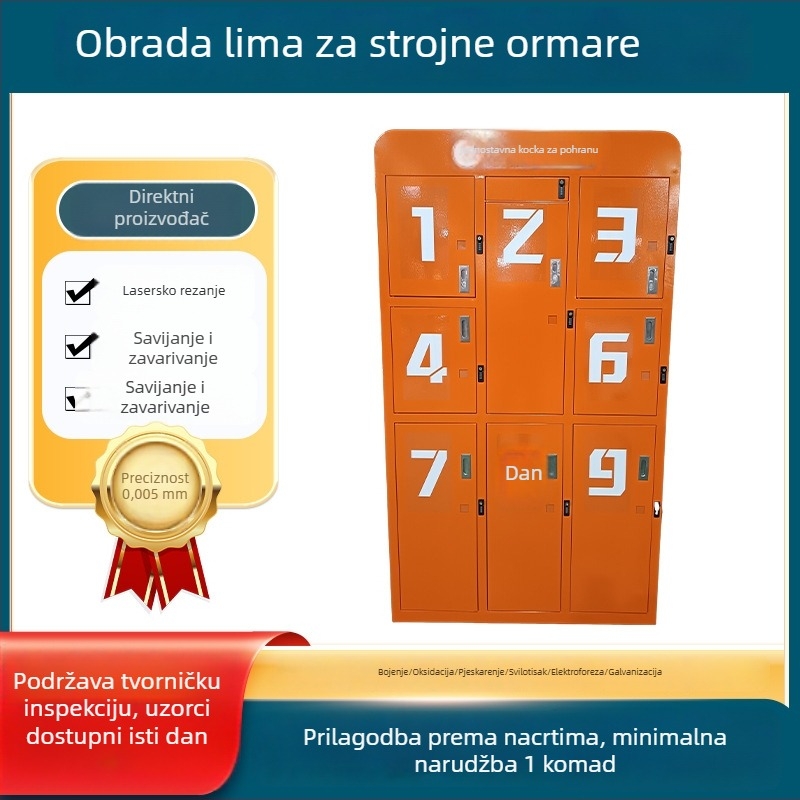 Kućište ormara od nehrđajućeg čelika, obrada lima po narudžbi