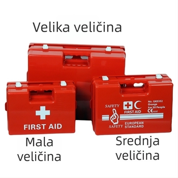 ABS kutija prve pomoći za 100 osoba – zidna i prijenosna hitna plastična kutija za lijekove, za poslovnu uporabu, dimenzije 43×32×15 cm, boja po izboru