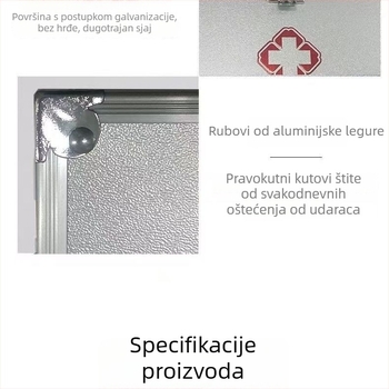 9-inčna kućna kutija za lijekove, aluminijska legura, velika kapaciteta za lijekove, medicinska hitna pomoć i kućne posjete
