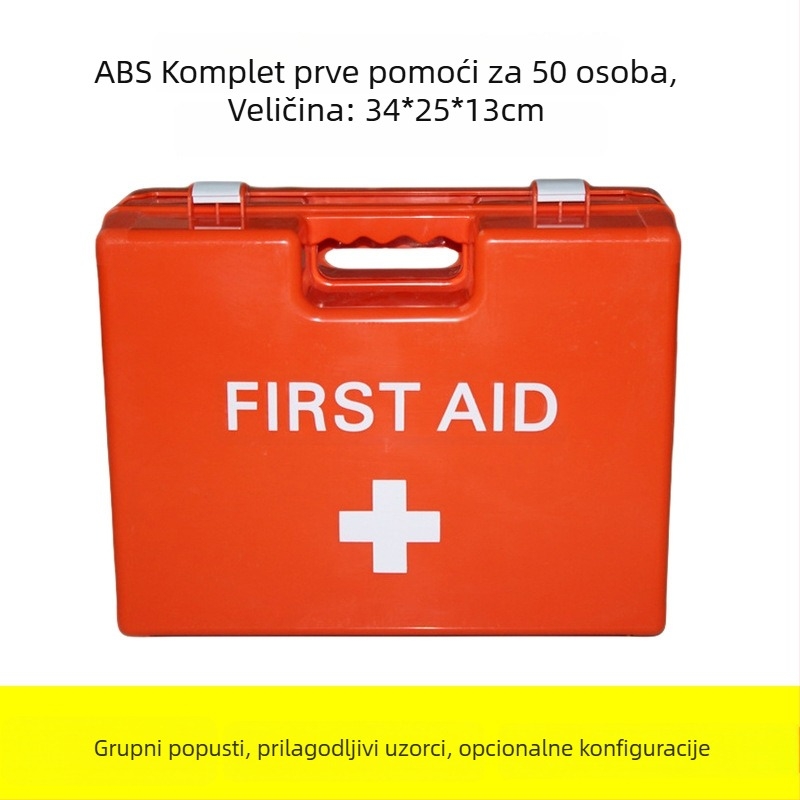 ABS taktički set prve pomoći, pogodan za do 50 osoba, zidna plastična kutija za hitnu medicinu, prijenosna