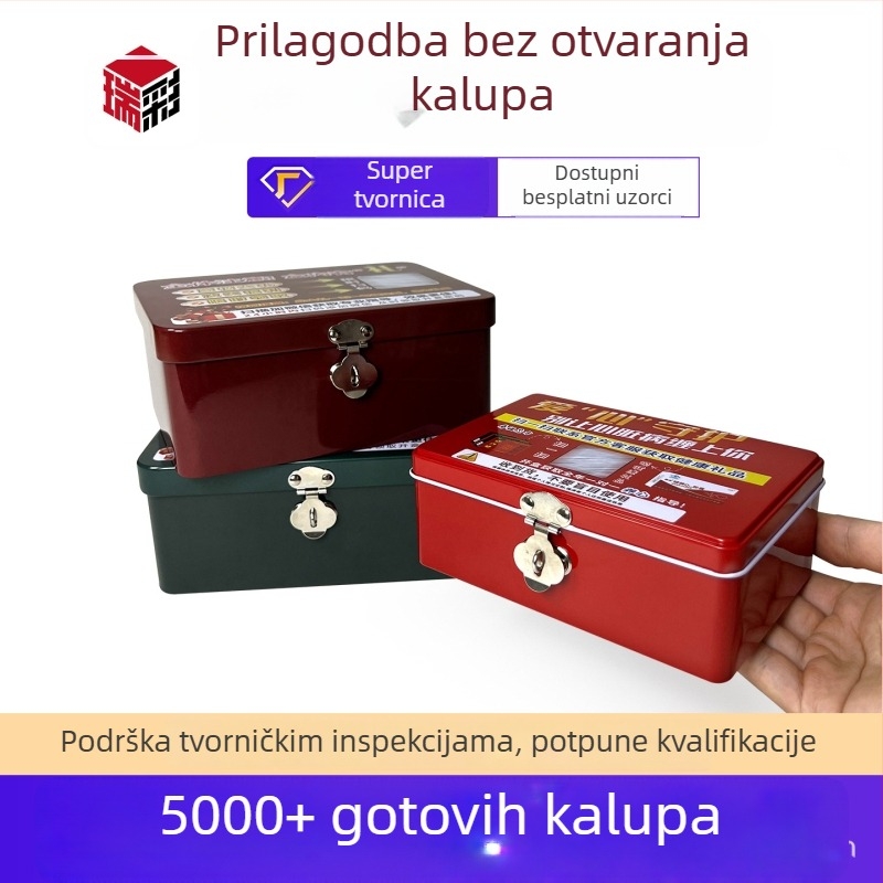 Prilagodljiva tin kutija s poklopcem i zaključavanjem za kozmetiku i zdravstvene proizvode na radnom stolu