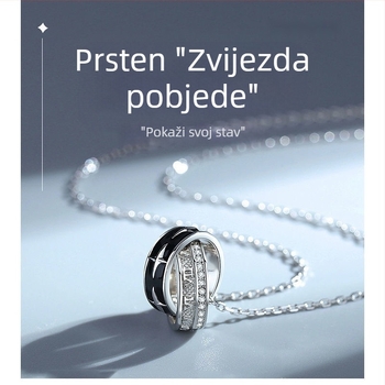Unisex ogrlica od sterling srebra – privjesak Pobjednička zvijezda, japanski stil, minimalistički luksuz