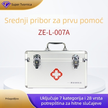 Colo Kutija za medicinu od aluminijske legure, prijenosna kućna kutija za prvu pomoć, više-slojni organizator lijekova, model Ze-L-007a