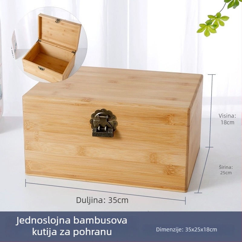 Dvoslojna zaključana drvena kutija za skladištenje s bambusovim završnim premazom