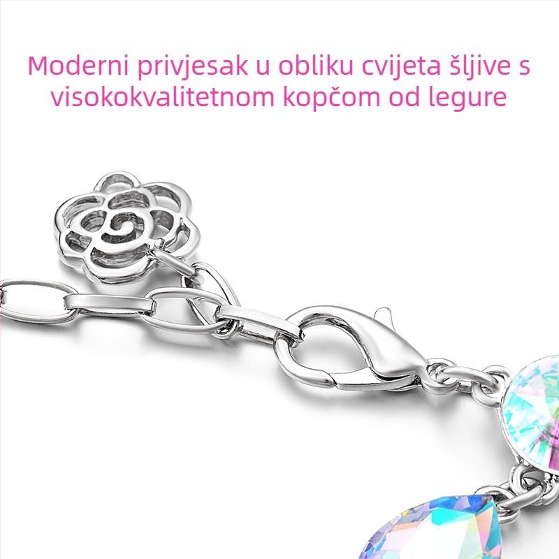 Novi svestrani pojas za ples trbuha s šarenim kristalima i privjeskom u obliku kapljice vode, produžene duljine