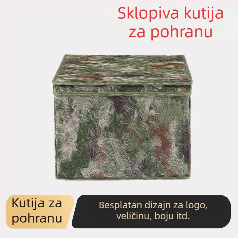 Sklopiva kutija za pohranu s kamuflažnim uzorkom, od Oxford platna, 18 L, ojačana, za odjeću i osobne stvari