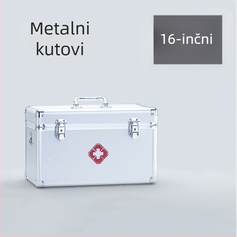 Zaključavajuća kutija od aluminijske legure za hitnu medicinsku upotrebu, prijenosno skladištenje za kućnu upotrebu; komplet veličine 12/14/16/18 inča.