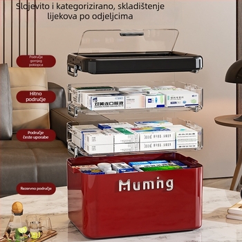 Višeslojna kutija za skladištenje s mogućnošću prilagodbe logotipa, prijenosna ručka, čvrsta zaštita od prašine, za lakove i lijekove