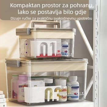 Višeslojna kutija za lijekove za kućnu upotrebu, prozirna, velika kapaciteta, 7 odjeljaka