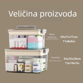 Višeslojna kutija za lijekove za kućnu upotrebu, prozirna, velika kapaciteta, 7 odjeljaka