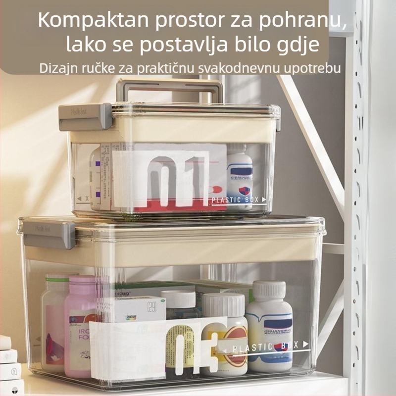 Višeslojna kutija za lijekove za kućnu upotrebu, prozirna, velika kapaciteta, 7 odjeljaka