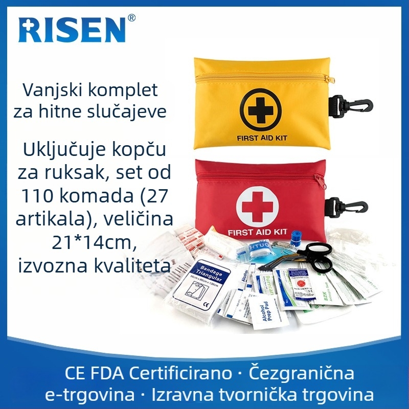 Prilagođeni komplet za vanjsko preživljavanje i nužnu pomoć za kampiranje i kućnu upotrebu — kompaktna torba za skladištenje medicinskih potrepština i prevenciju bolesti