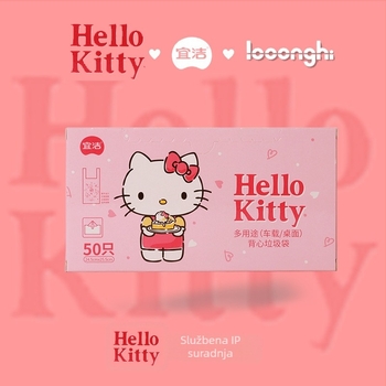 Hello Kitty vrećice za smeće za automobil, debeli s držačima, jednokratne plastične vrećice u stilu prsluka za kućnu upotrebu.