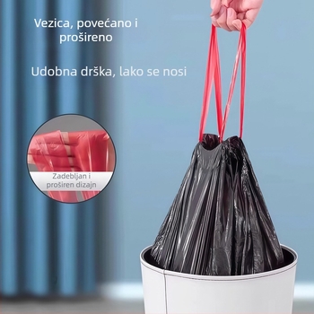 Povećana vrećica za smeće sa šnurlom, velika veličina, kućna upotreba, plastična vrećica s automatskim zatvaranjem