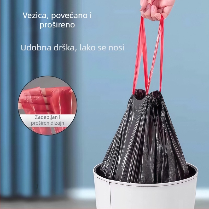Povećana vrećica za smeće sa šnurlom, velika veličina, kućna upotreba, plastična vrećica s automatskim zatvaranjem