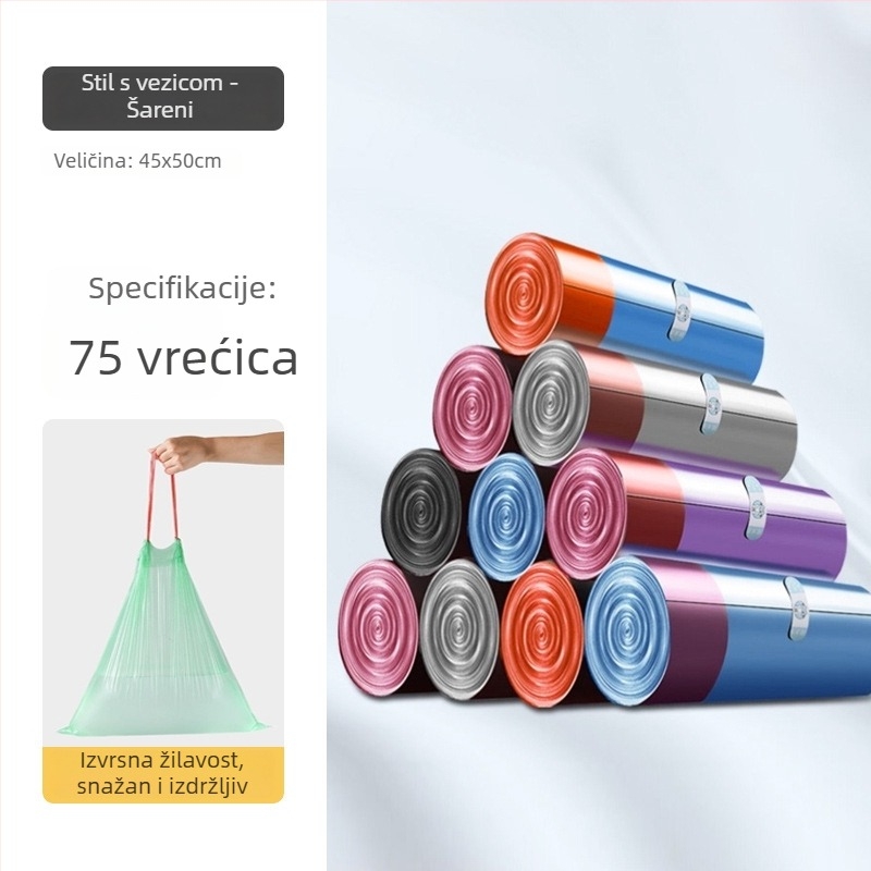 Povećana vrećica za smeće sa šnurlom, velika veličina, kućna upotreba, plastična vrećica s automatskim zatvaranjem